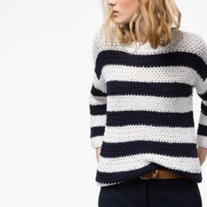 Massimo Dutti 3/4 sleeve striped sweater